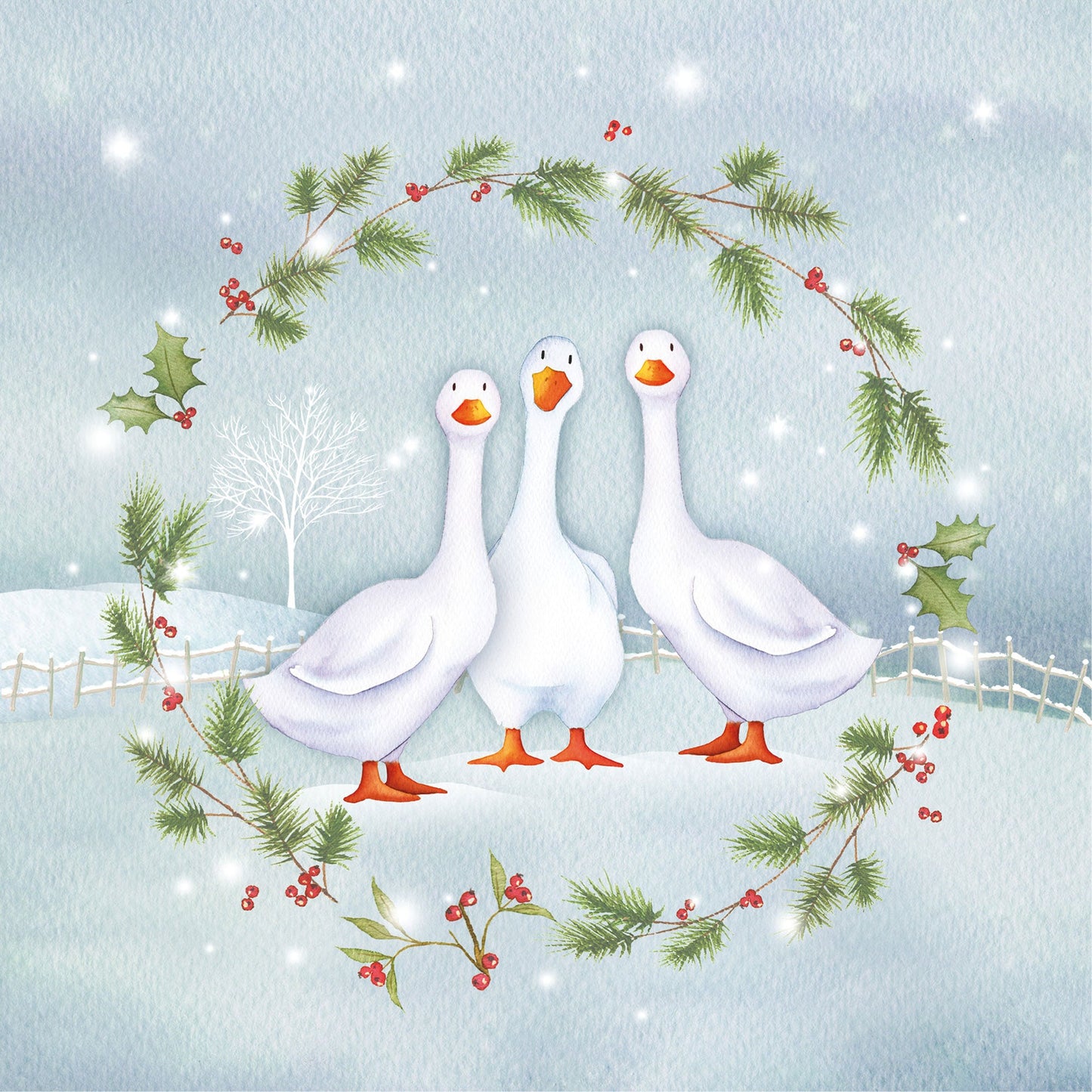 Christmas Geese -  Christmas Cards (pack of 10) - Re-vived