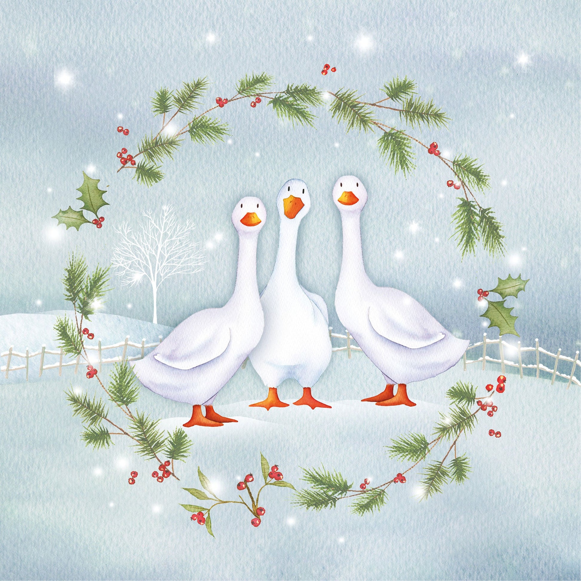 Christmas Geese -  Christmas Cards (pack of 10) - Re-vived