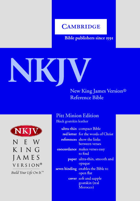 NKJV Pitt Minion Reference Edition, Black Goatskin Leather - Re-vived
