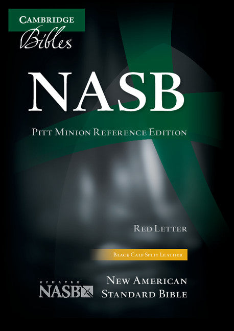 NASB Pitt Minion Reference Bible, Black Calfsplit Leather - Re-vived