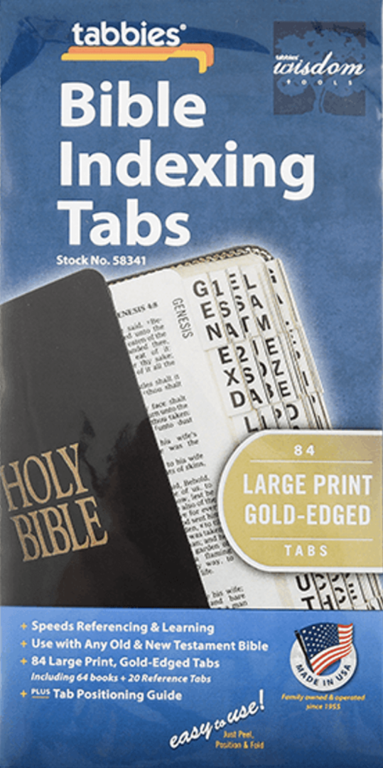Bible Index Tabs Large Print Gold - Re-vived
