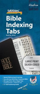Bible Index Tabs Large Print Silver - Re-vived