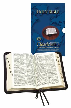 KJV Classic Reference Bible With Zip, Black, Indexed - Re-vived