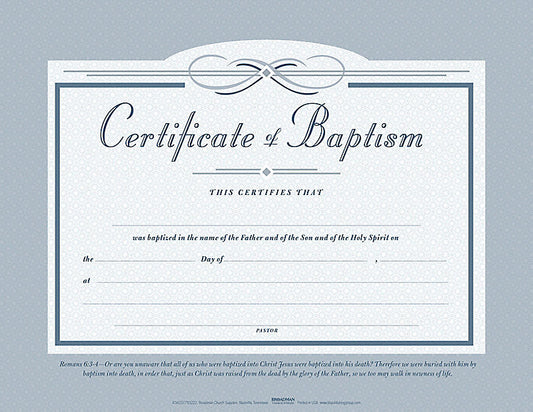 Baptism Certificate (Pack of 6) - Re-vived