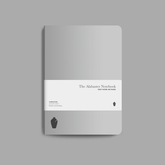 Alabaster Notebook, Light Gray, Hardcover, Blank - Re-vived