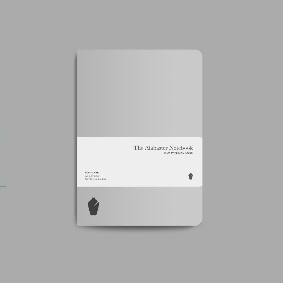 Alabaster Notebook, Light Gray, Softcover, Dot - Re-vived