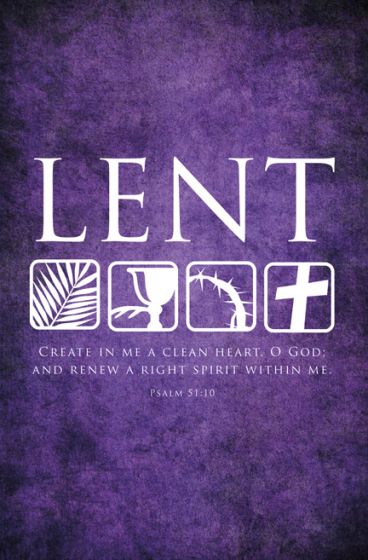 Psalm 51:10 Lent Bulletin (Pack of 100) - Re-vived