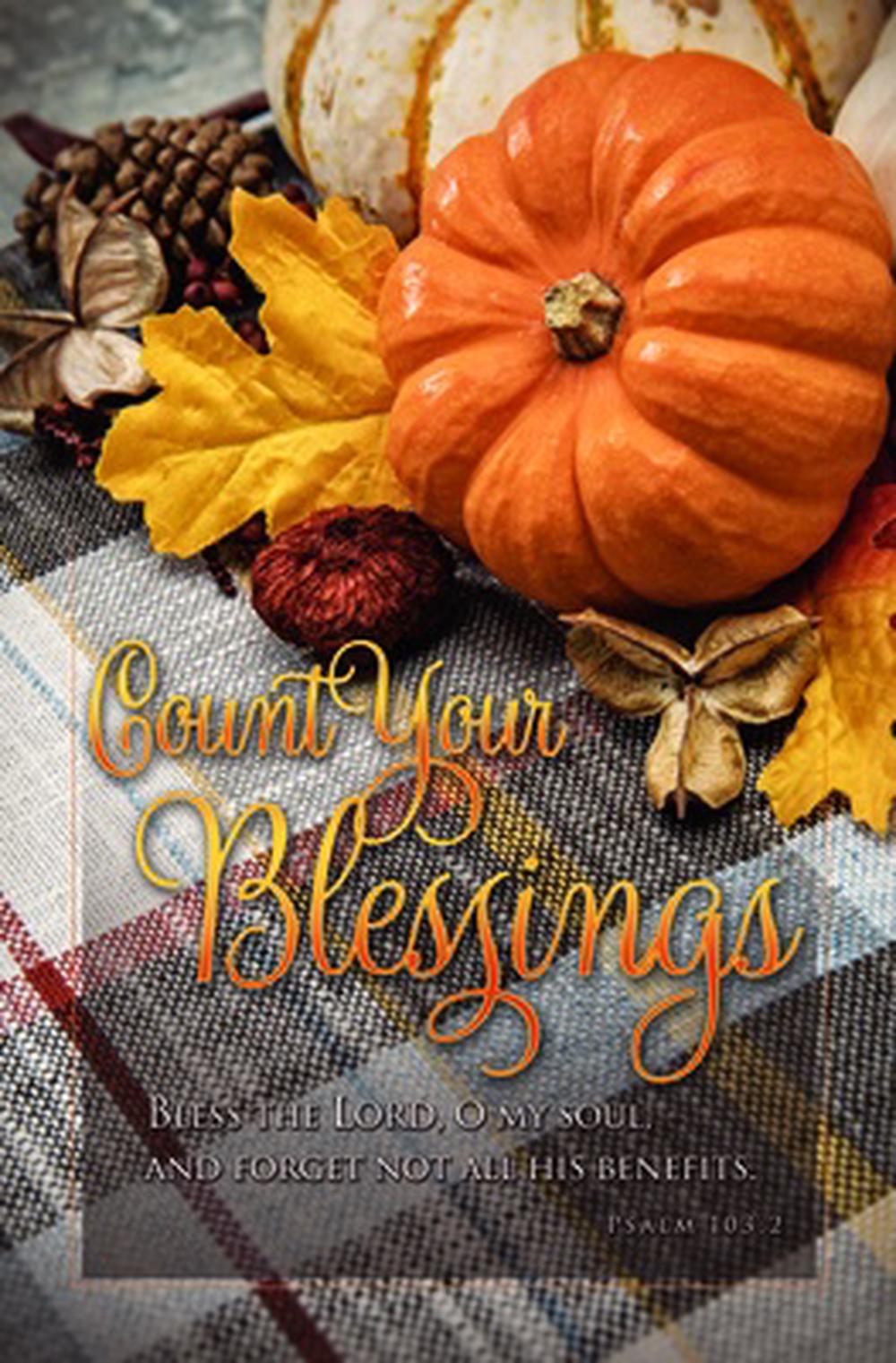 Count Your Blessings Thanksgiving Bulletin (100 pack) - Re-vived