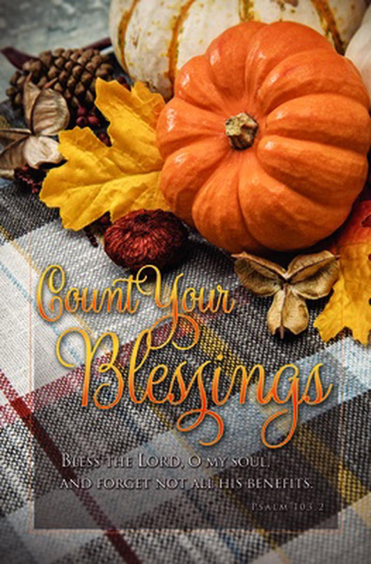 Count Your Blessings Thanksgiving Bulletin (100 pack) - Re-vived