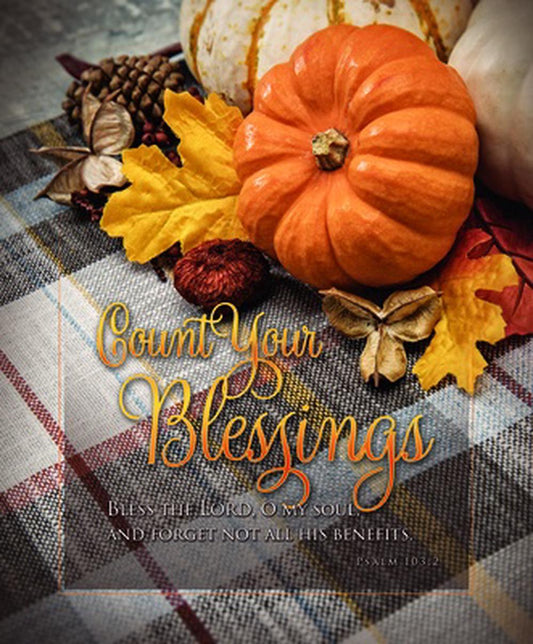 Count Your Blessings Thanksgiving Large Bulletin (100 pack) - Re-vived