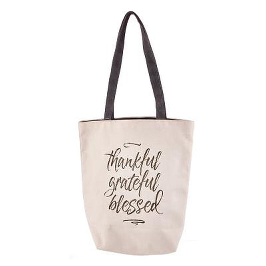 Thankful Grateful Blessed Canvas Tote Bag - Re-vived