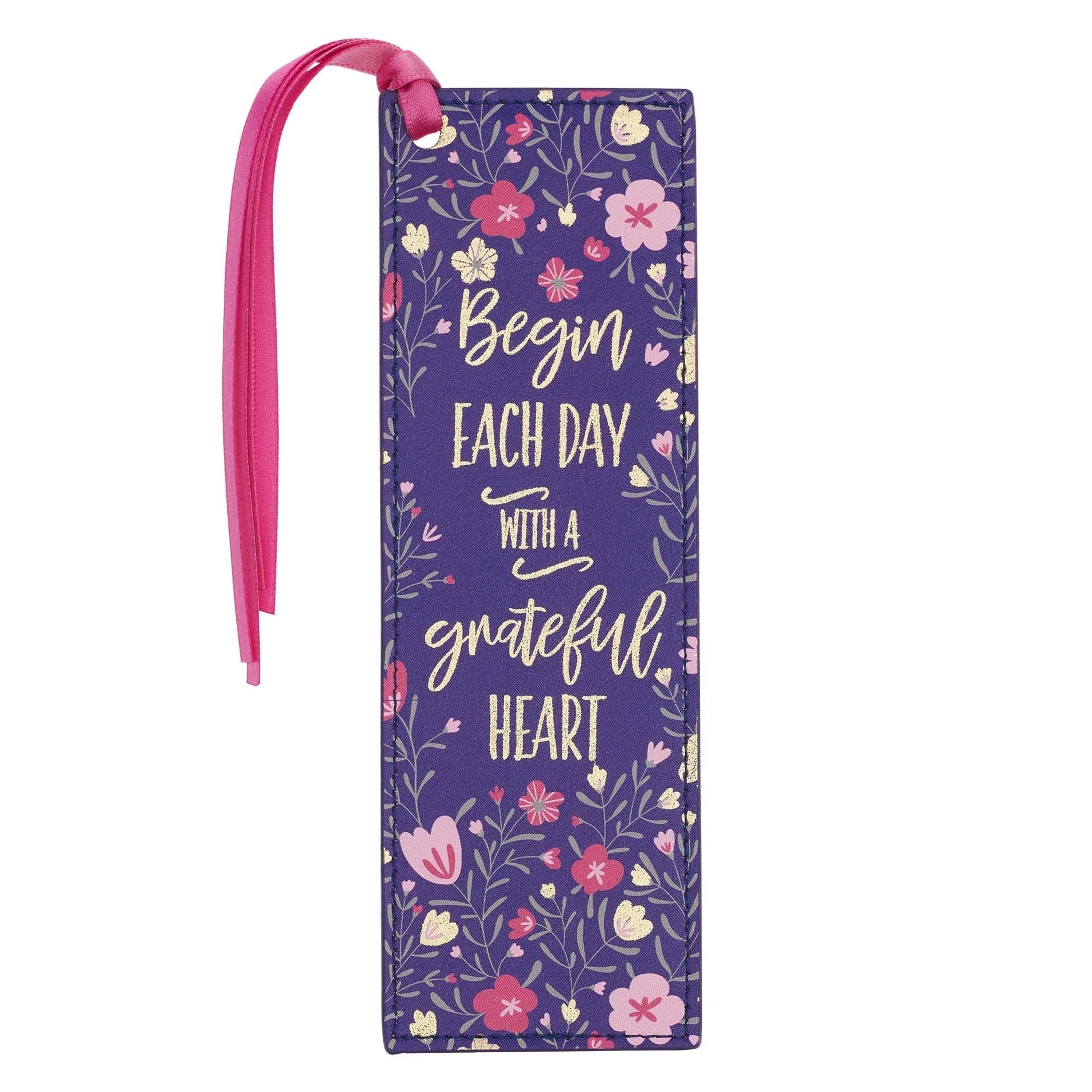 Grateful Heart Faux Leather Bookmark - Re-vived