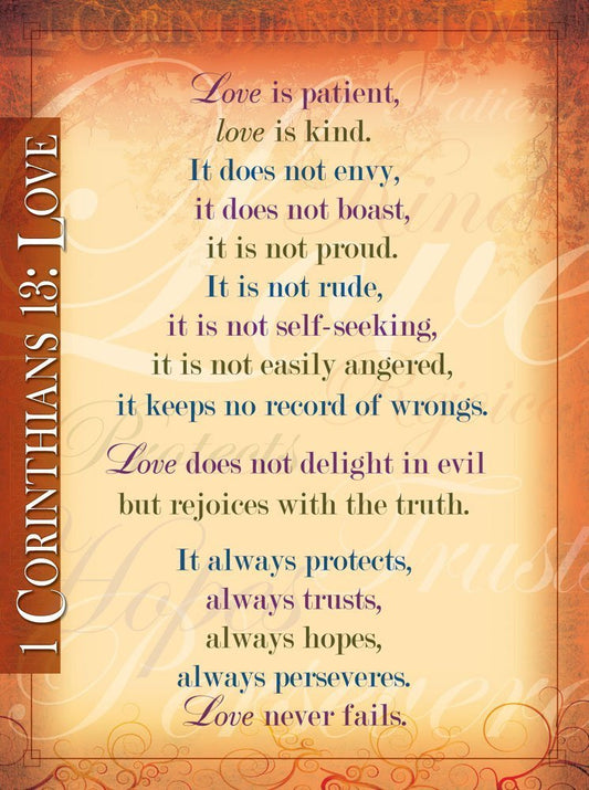 1 Corinthians 13 Wall Chart - Re-vived
