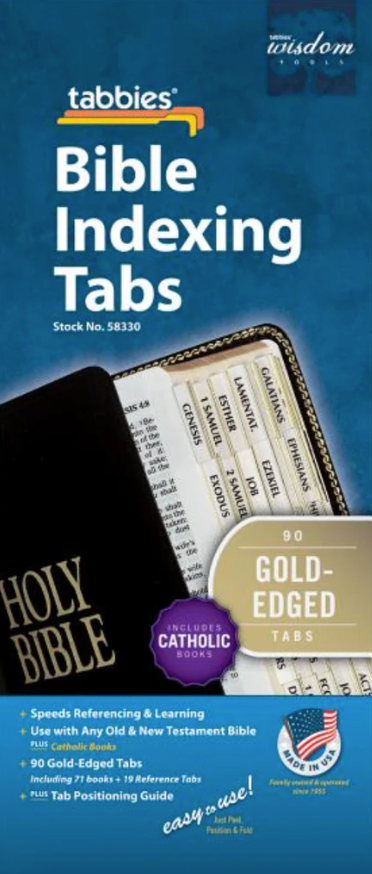 Bible Index Tabs Gold Edged - Catholic - Re-vived
