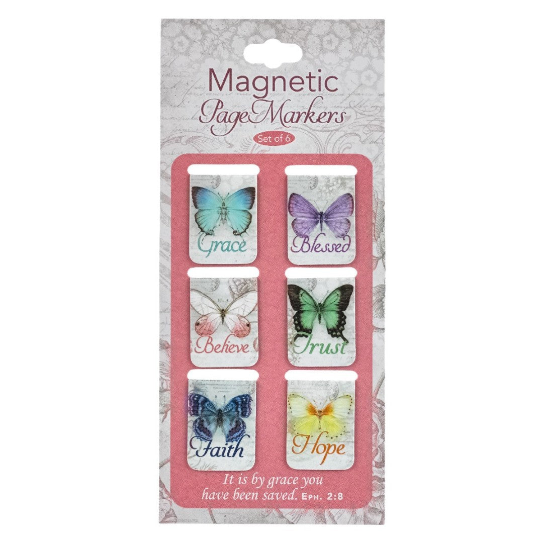 Butterfly Assorted Magnetic Bookmark (pack of 6) - Re-vived