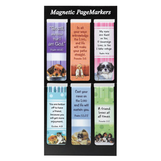 Puppies Assorted Magnetic Bookmark (pack of 6) - Re-vived