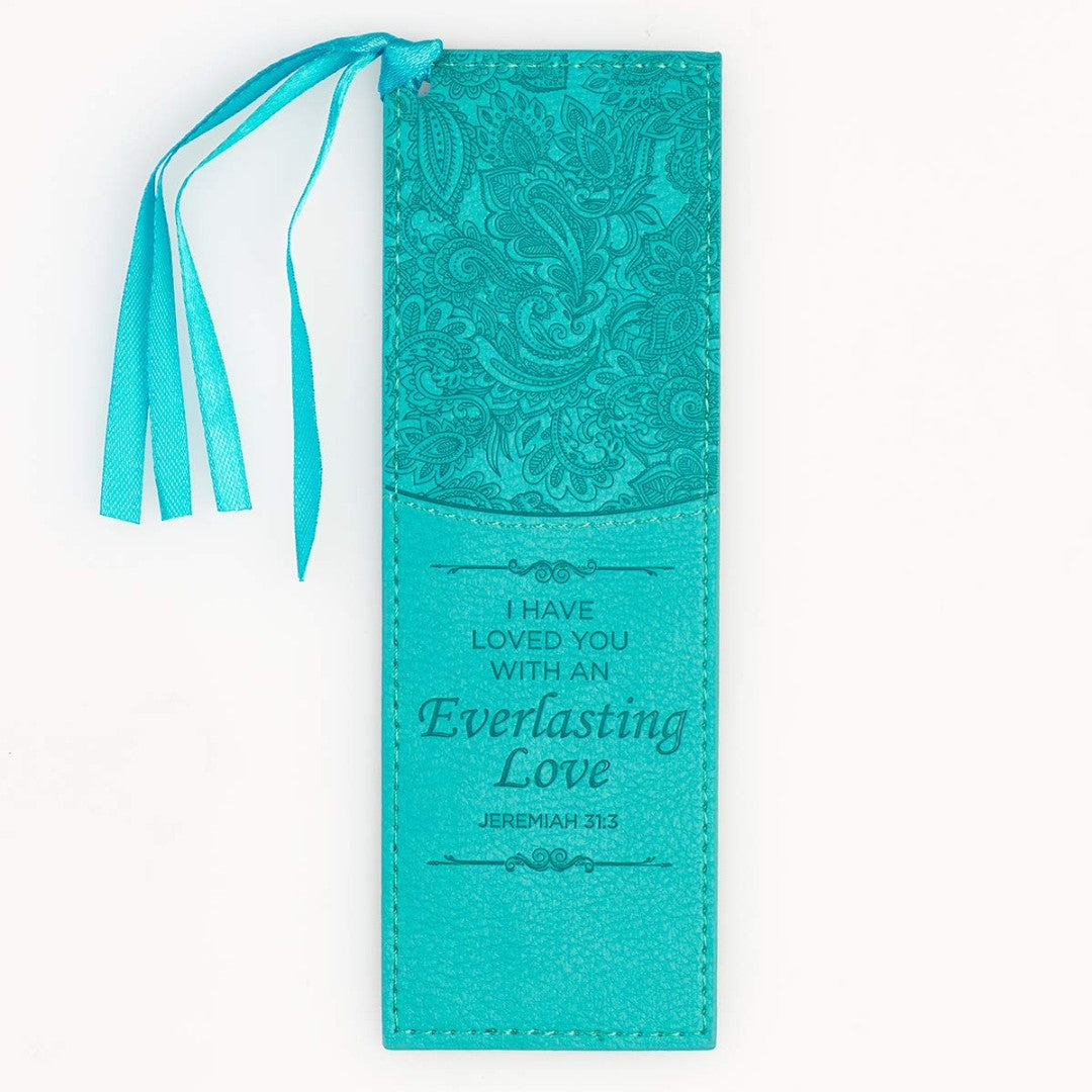 Jeremiah 31:3 Teal LuxLeather Bookmark - Re-vived