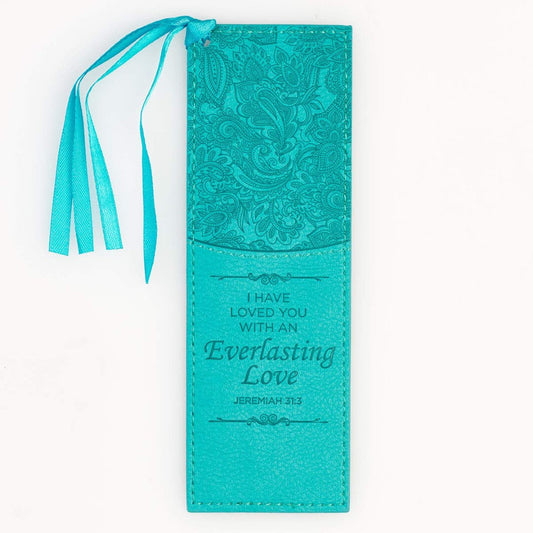 Jeremiah 31:3 Teal LuxLeather Bookmark - Re-vived