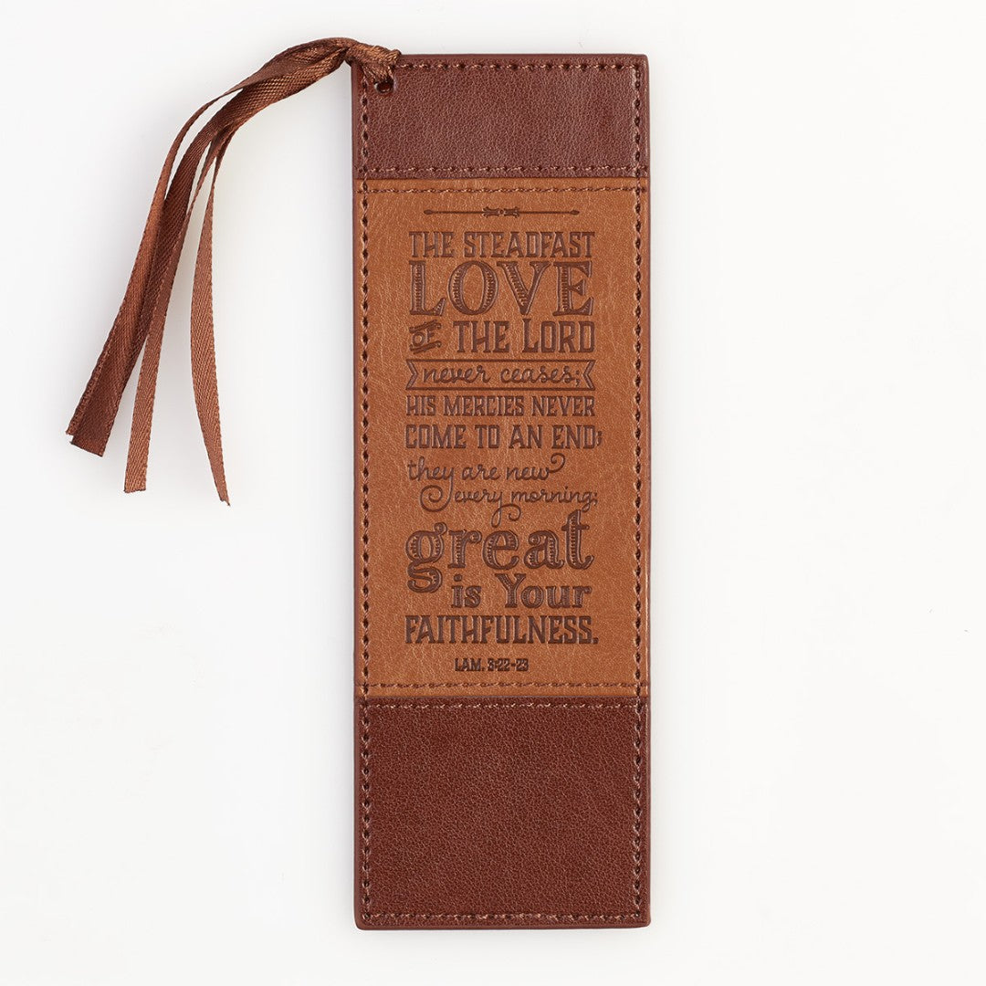 Lamentations 3:22-23 LuxLeather Bookmark - Re-vived