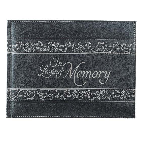 In Loving Memory Charcoal Guest Book - Re-vived