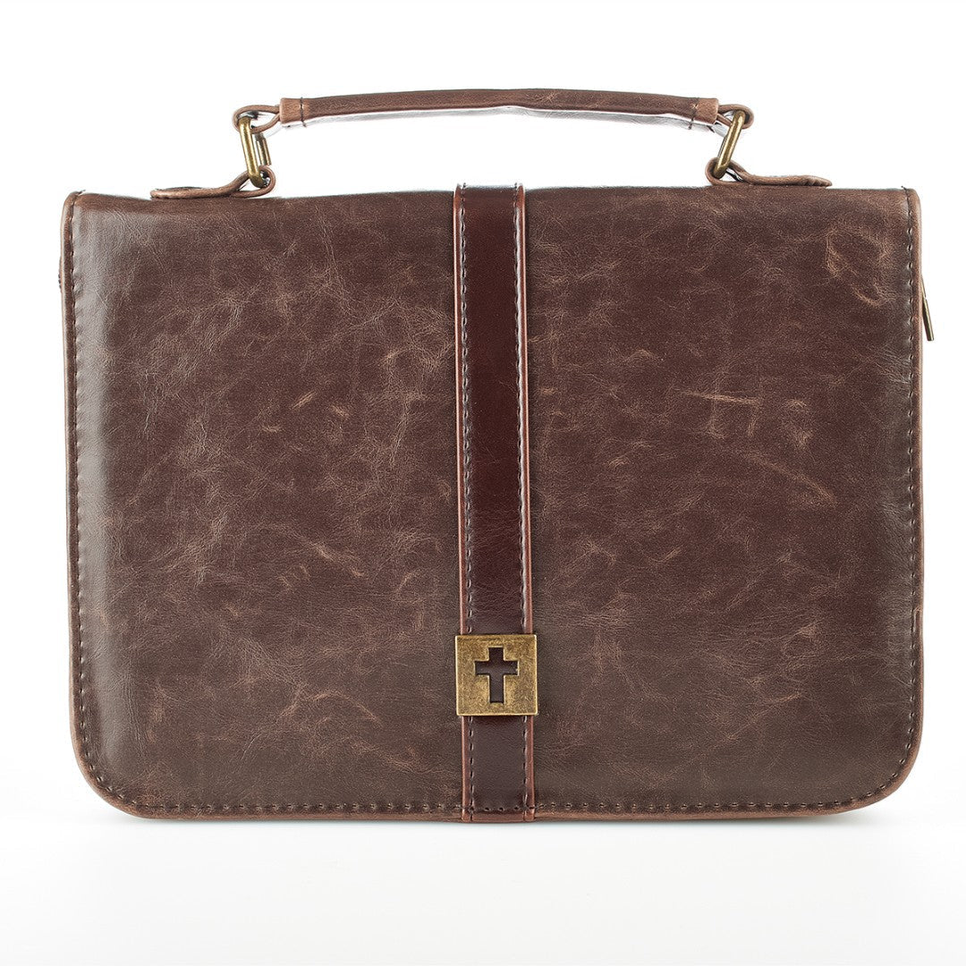 Brown Cross Classic Bible Case, Medium - Re-vived