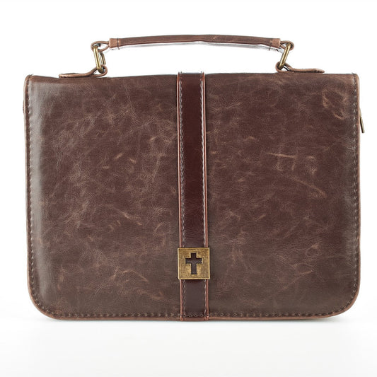 Brown Cross Classic Bible Case, Medium - Re-vived