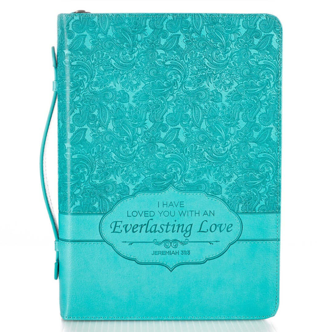 Jeremiah 31:3 Aqua Bible Case, Medium - Re-vived