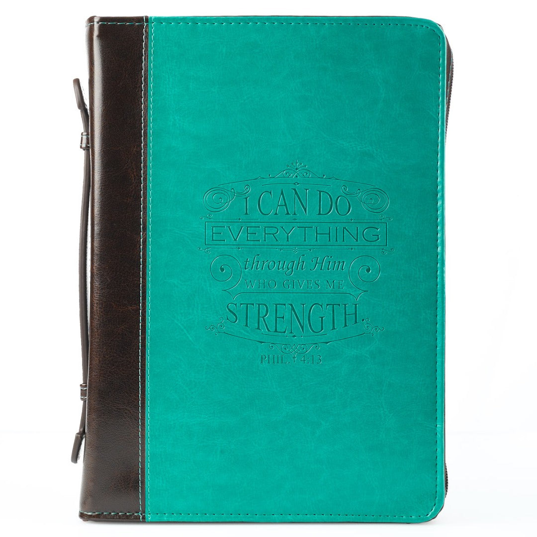 Philippians 4:13 Turquoise Bible Case, Large - Re-vived