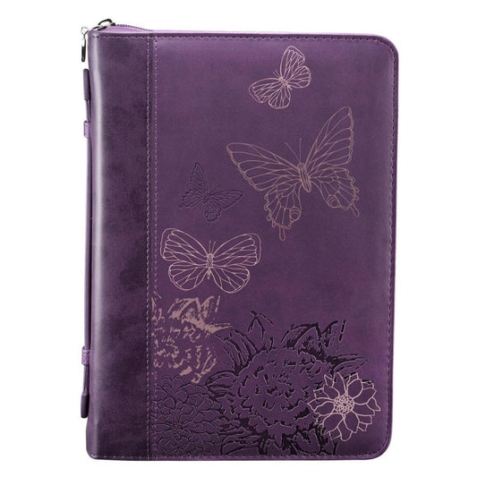 Butterfly Purple Bible Case, Large - Re-vived