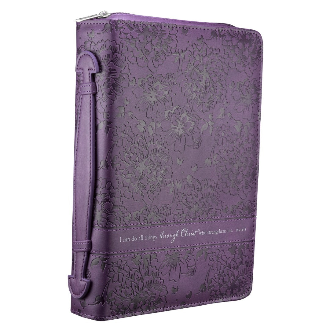 Philippians 4:13 Purple Bible Case, Medium - Re-vived