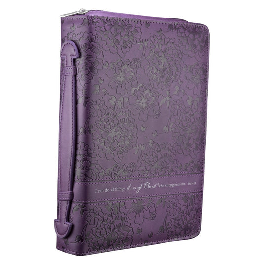 Philippians 4:13 Purple Bible Case, Large - Re-vived