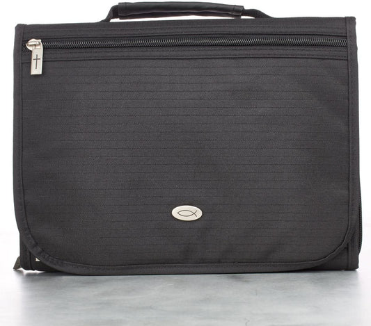 Fish Black Tri-Fold Bible Case, Medium - Re-vived