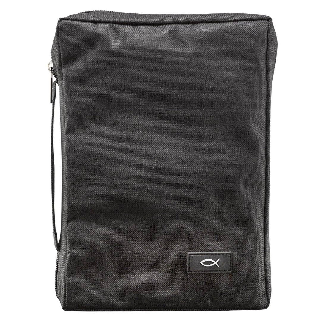 Fish Black Bible Cover, Medium - Re-vived
