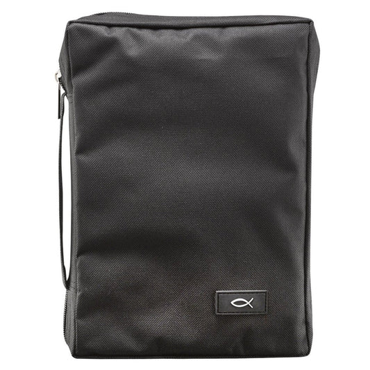 Fish Black Bible Cover, Medium - Re-vived
