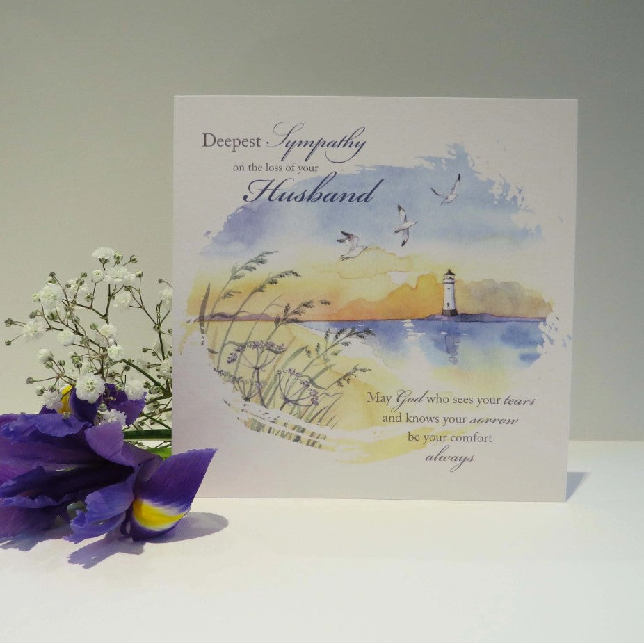 Husband Lighthouse Sympathy Card - Re-vived