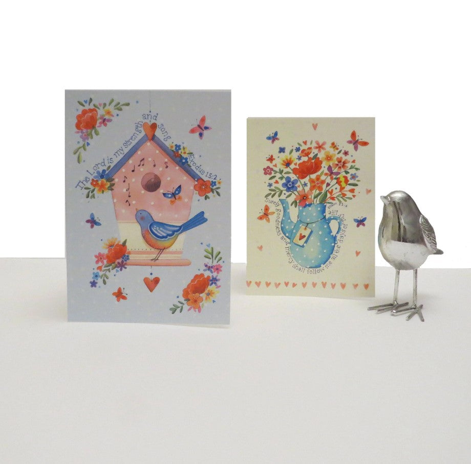 Teapot & Birdhouse Notecard (pack of 6) - Re-vived