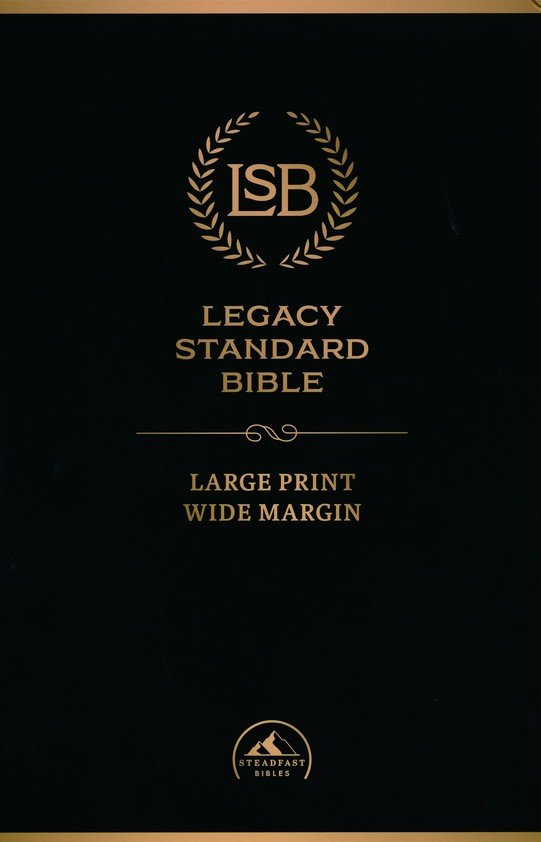 LSB Large Print Wide Margin Paste-Down Black Faux Leather - Re-vived