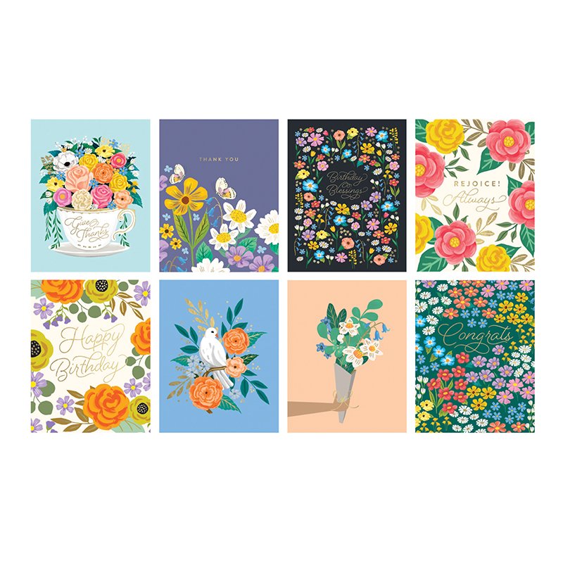 Bouquet of Blessings Greeting Cards Set of 20 - Re-vived