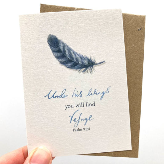 Under His Wings Mini Notecard - Re-vived