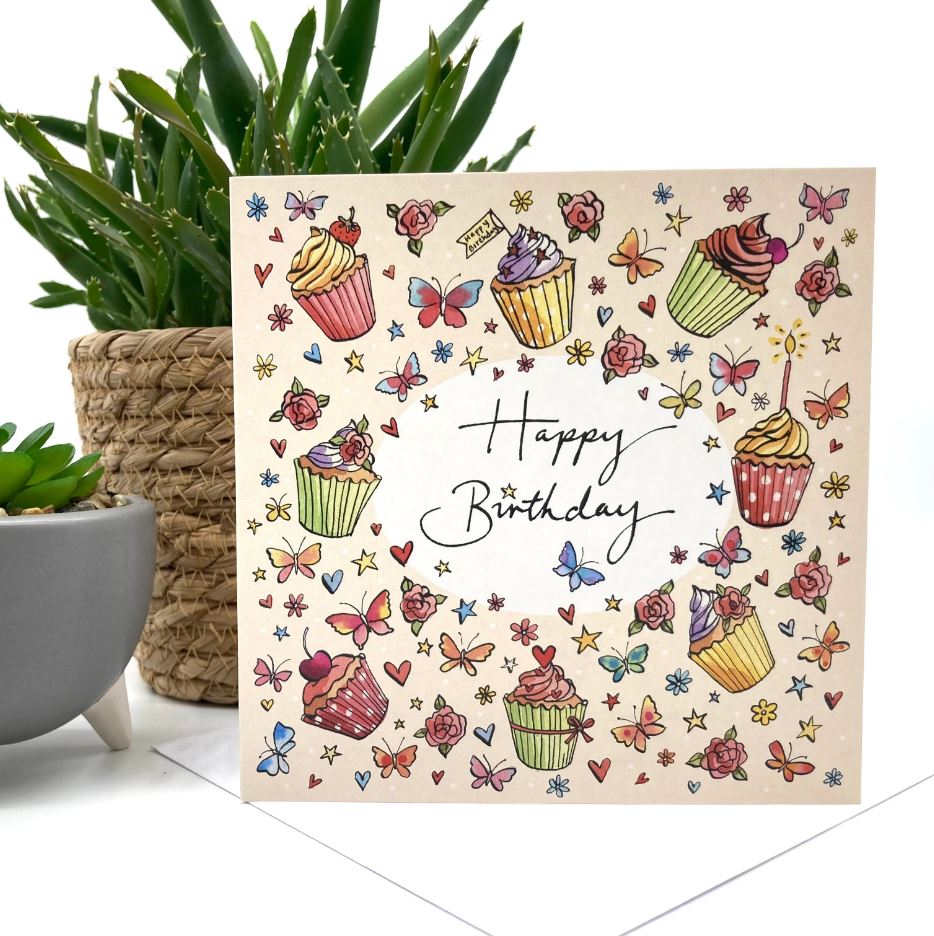 Butterfly Cupcake Card - Re-vived