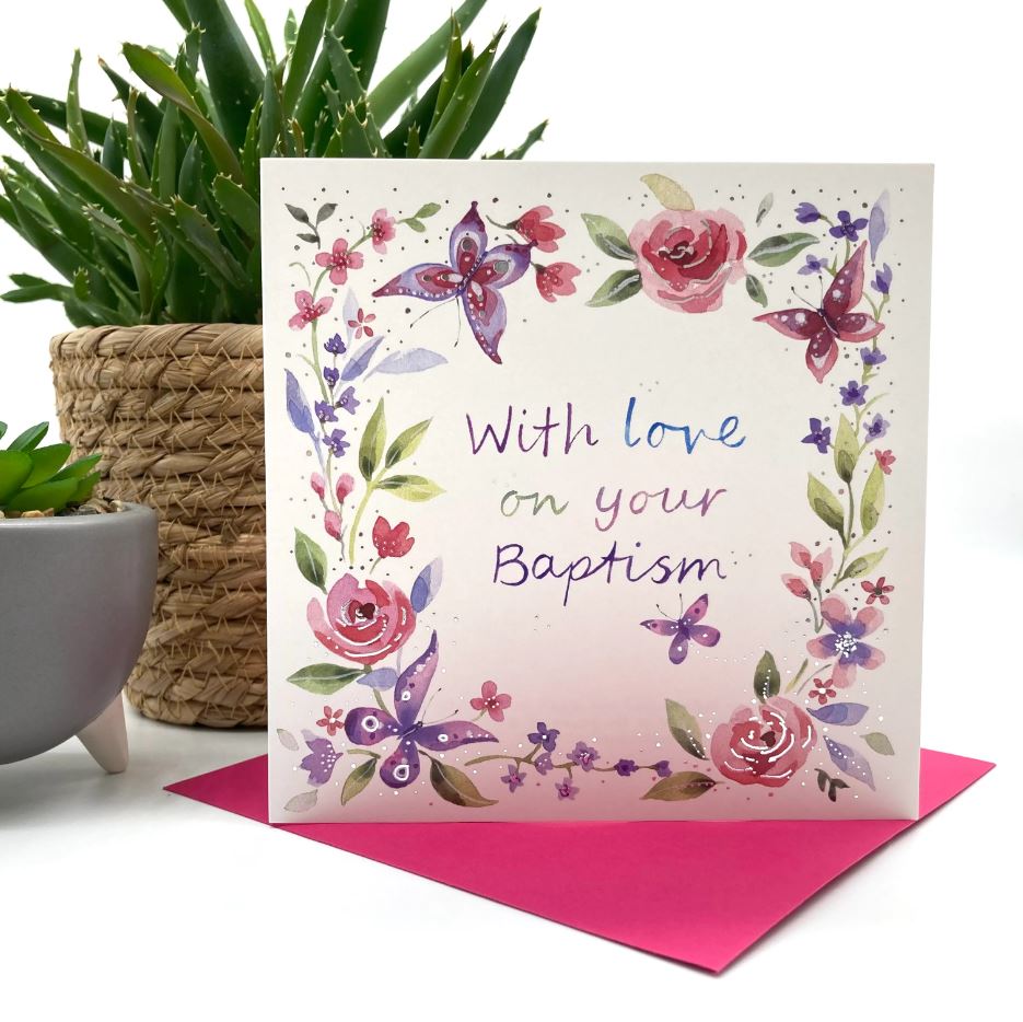 Baptism Butterflies Card - Re-vived