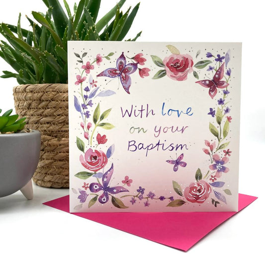 Baptism Butterflies Card - Re-vived