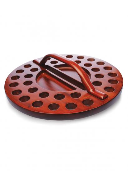 Round 34 Tot Mahogany Tray with Wafer Holder - Re-vived