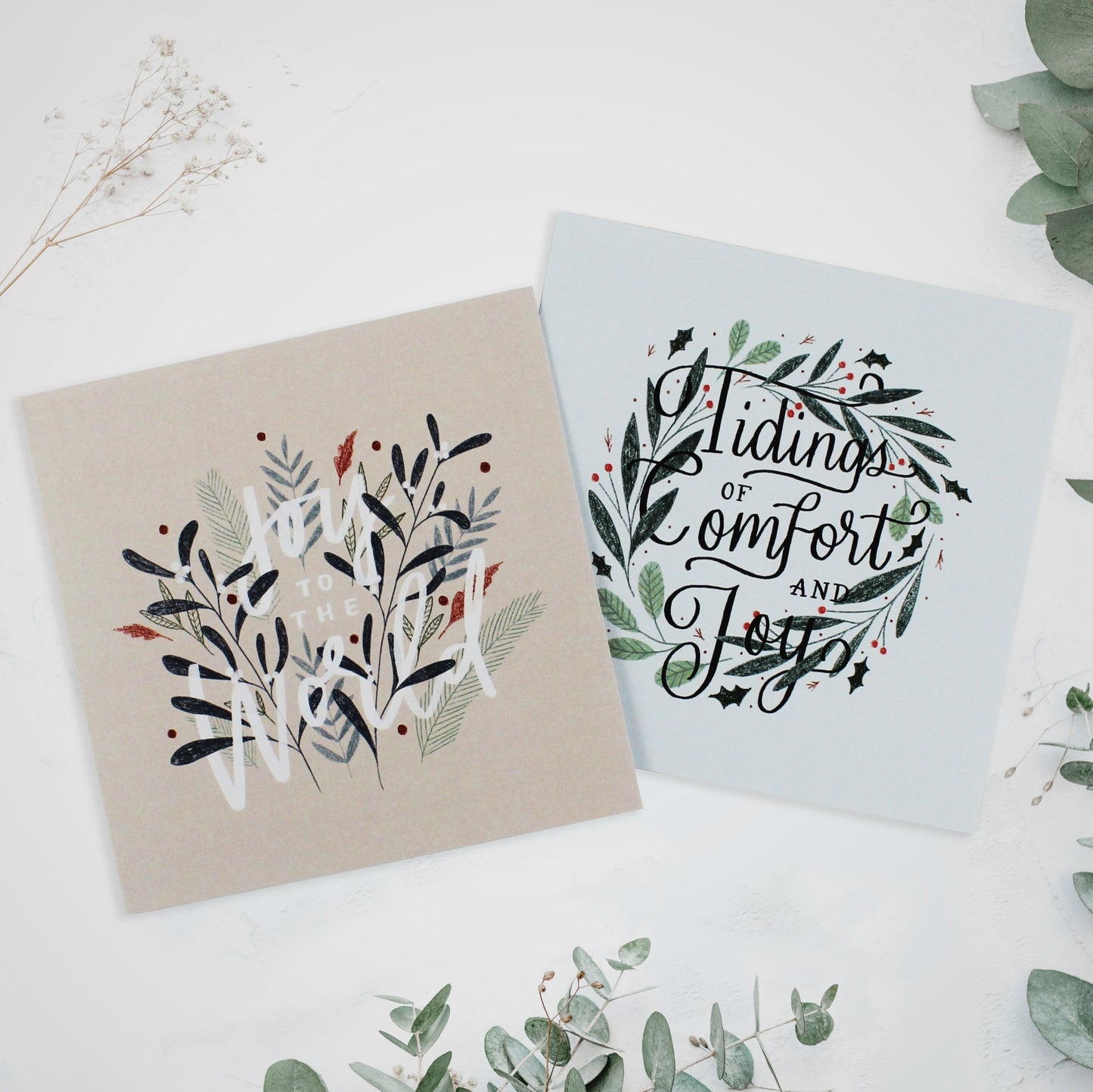 Floral Foliage Christmas Cards (Pack of 10) - Re-vived