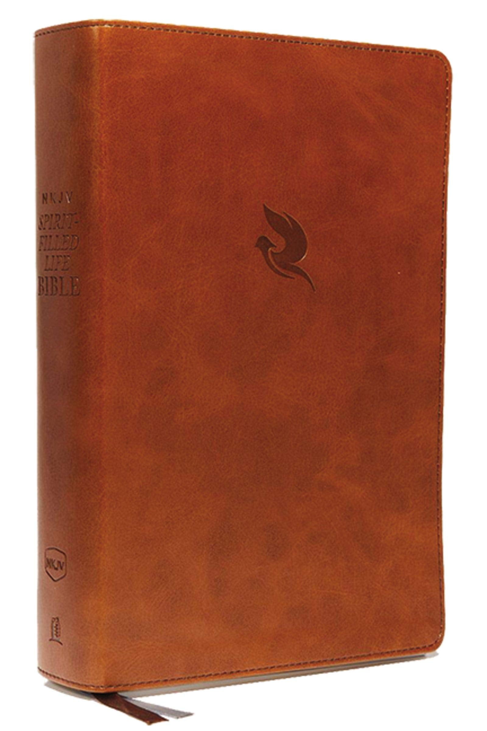 NKJV, Spirit-Filled Life Bible, Third Edition, Imitation Leather, Brown, Red Letter Edition, Comfort Print - Re-vived