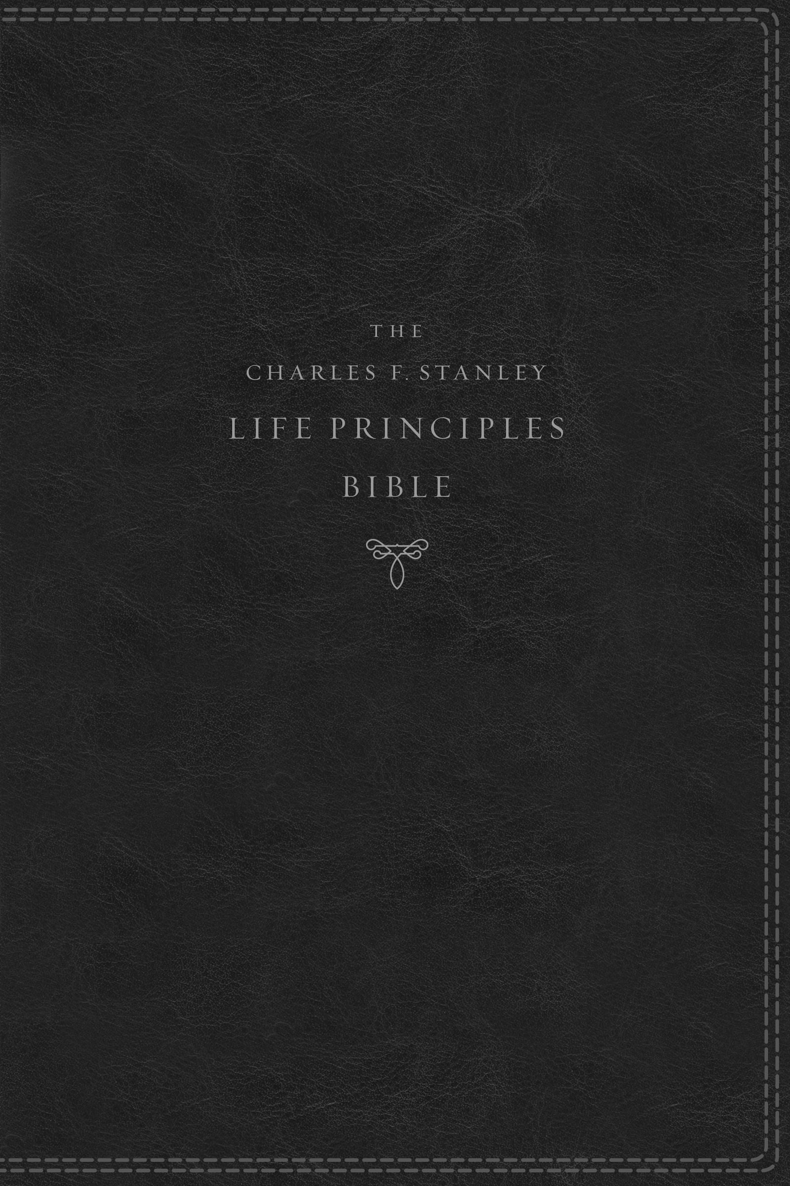 NKJV Charles Stanley Life Principles Bible, Black, Indexed - Re-vived