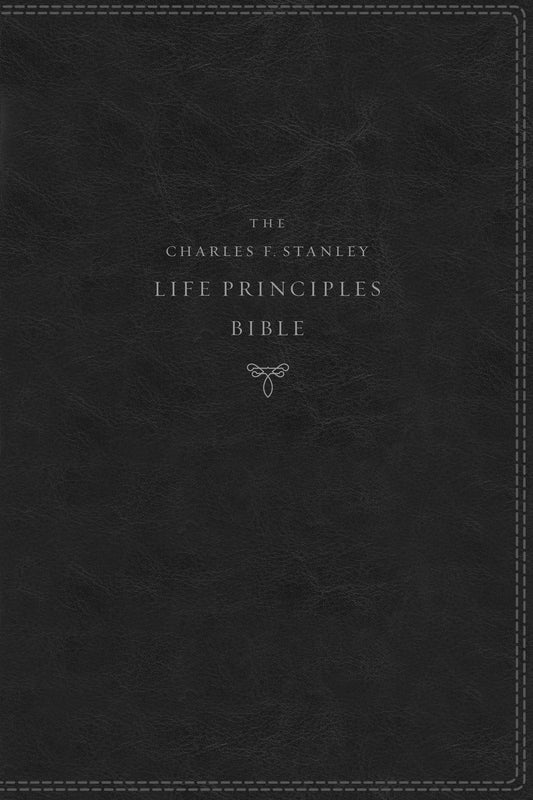 NKJV Charles Stanley Life Principles Bible, Black, Indexed - Re-vived