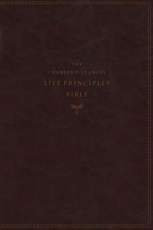 NKJV Charles Stanley Life Principles Bible, Burgundy Indexed - Re-vived
