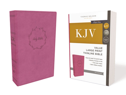 KJV Value Thinline Bible, Pink, Large Print, Red Letter Ed. - Re-vived
