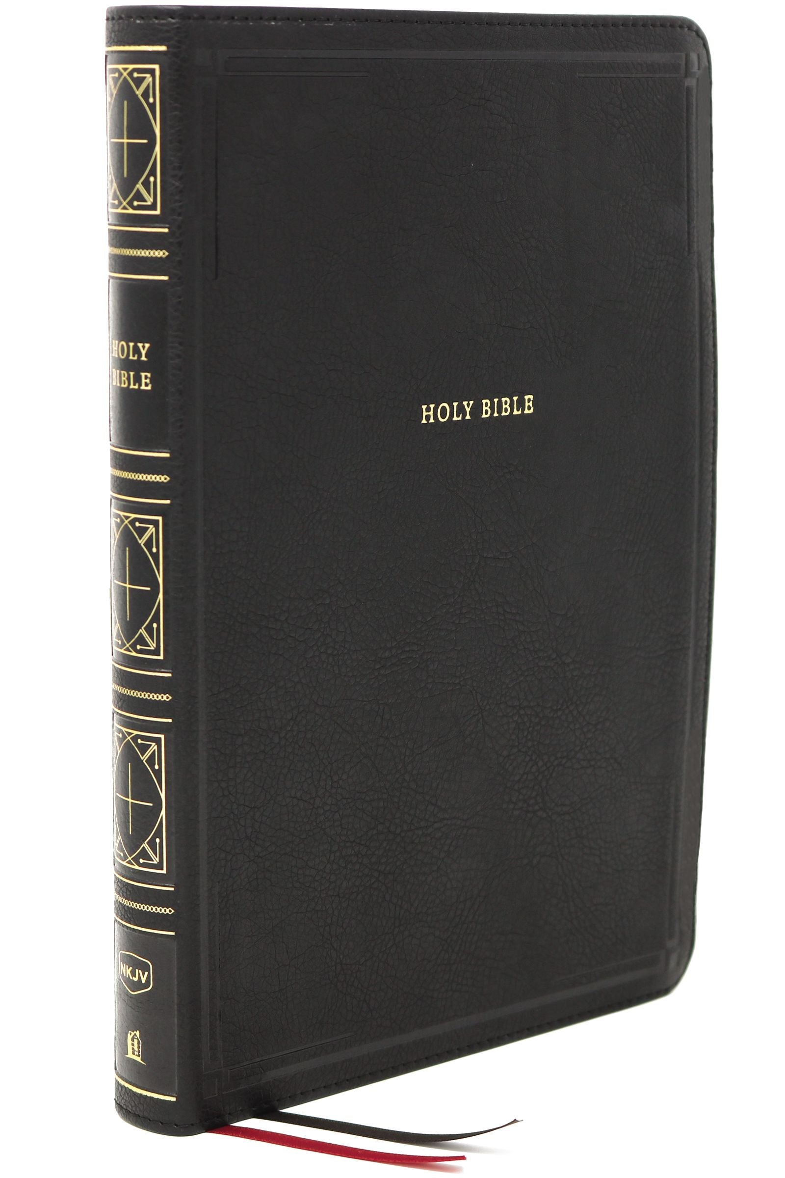 NKJV Thinline Bible, Black, Giant Print, Red Letter, Indexed - Re-vived